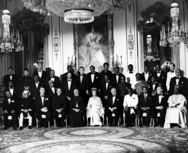 Commonwealth Summit Conference at Buckingham Palace, 1977 (b/w photo)