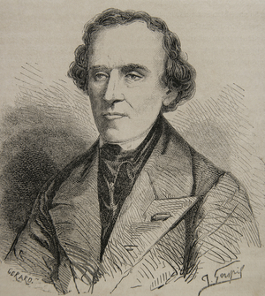 Portrait of Giacomo Meyerbeer (1791-1864): German opera composer. Portrait (engraving)