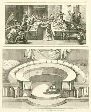 Antient Attitude at Table (engraving)