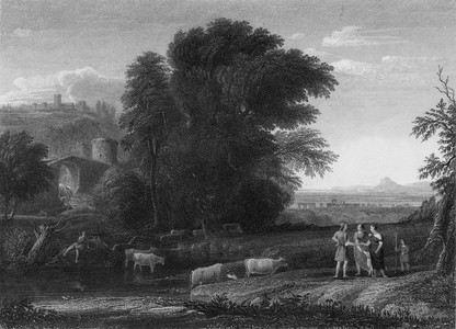 Pastoral landscape (engraving)