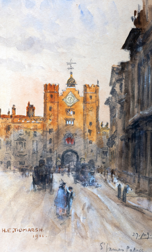 St James's Palace, 1911 (watercolour with bodycolour and pencil)