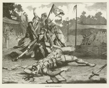 Huon kills Scharlot (engraving)