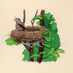 Illustration from 'Difficult Verses' by Elena Blaginina, 1960 (gouache on paper)