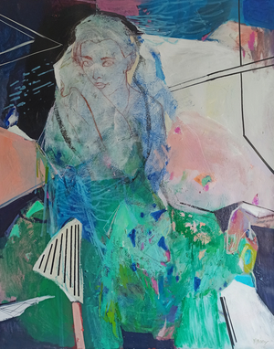 In My Space 2, 2023 (acrylics and pastels on canvas)