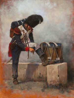 Drum Hunters on Foot Guard 1815, 2015 (oil on board)