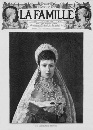 Cover of "La famille" october 15, 1893: tsarina of Russia Alexandra Feodorovna