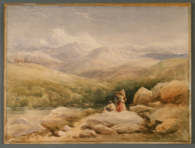 In the Welsh Hills (watercolour with gum arabic & gouache over pencil on paper)
