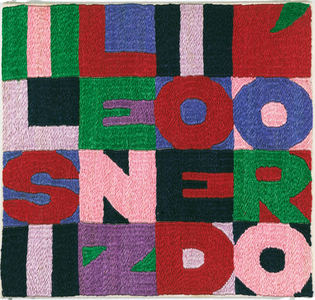 Il silenzio è d'oro, c.1988 (embroidery on fabric)