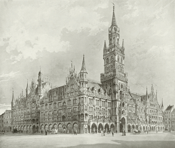 Munchen / Munich: Neues Rathaus (b/w photo)