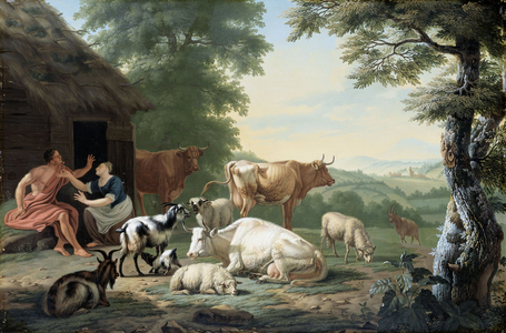 Arcadian Landscape with Shepherds and Cattle, 1710-1763 (oil on panel)