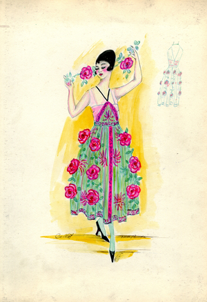Dress, Callot Soeurs, 1917 (pencil & watercolour on paper)