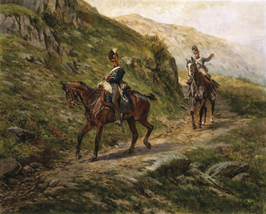 A Glimpse of the Enemy, c.1910 (oil on canvas)