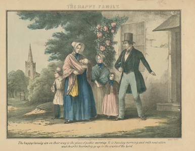 The happy family, c.1850 (hand-coloured litho)