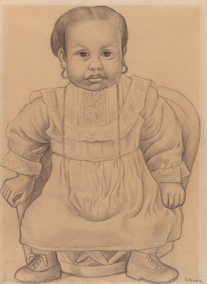 Child with Beads, 1921-1931 (graphite on paper)