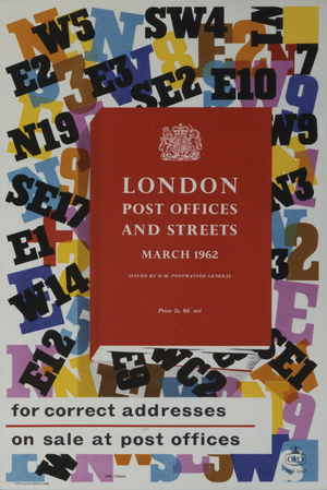 'London Post Offices and Streets' for correct addresses, 1962 (colour litho)