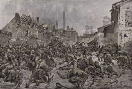 Street fighting in Loos (litho)