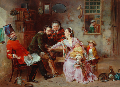 The Queen's Shilling (oil on panel)