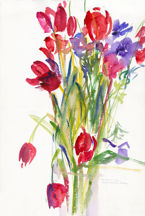 Tulips, 1999 (watercolour on paper)