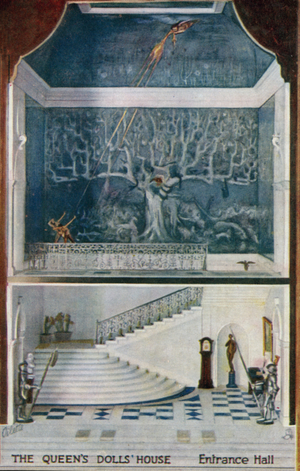 The Queen's Dolls' House: Entrance Hall (colour litho)