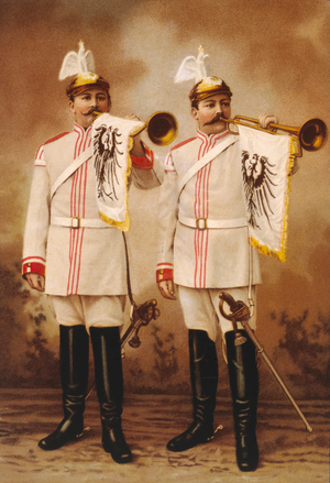 Two German Military Band Trumpeteers, c. 1912 (photo)