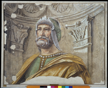 Man of Arms with Beard and Helmet, 1490-92 (Detached fresco carried on canvas)