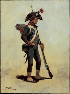 Fighter: 9th Light Infantry Demi-Brigade 1800, 2004 (oil on board)