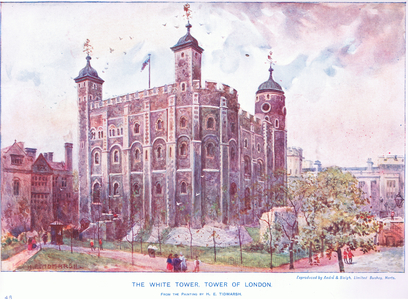 The White Tower, Tower of London (colour litho)