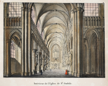 Interieur de l'Eglise de St Gudule, c.1895 (photochrom)