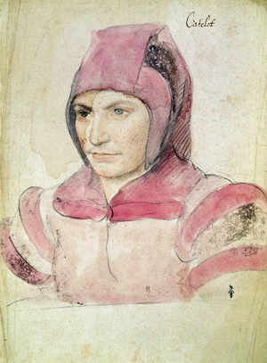 Catelot (known as Catherine), dwarf of Queen Eleanor, c.1537 (pencil and watercolour on paper)