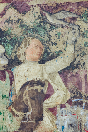 Hall of the Months, Lower section: Life scenes of Borso d'Este's court, detail, c.1468-70 (fresco)
