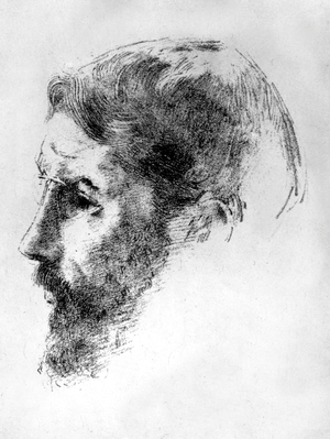 French painter Pierre Bonnard (1867-1947) in 1902, lithography by Odilon Redon