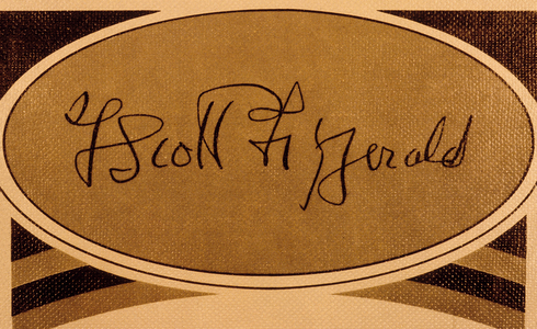 Signature of American writer Francis Scott Fitzgerald (1896-1940) ecrivain americain