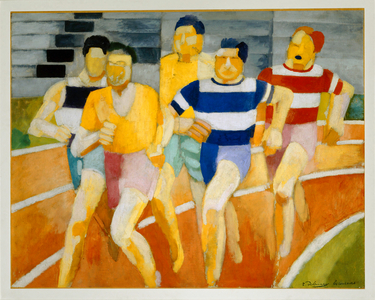 Les coureurs - the runners … (painting on canvas)