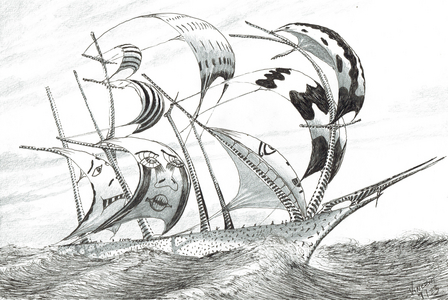 Storm Creators Mui Varella, 2023, (ink and pencil on paper)
