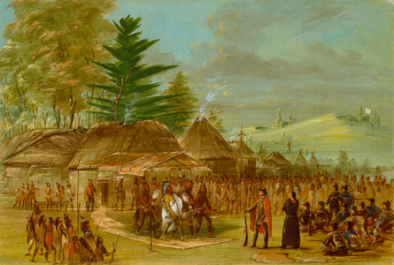 Chief of the Taensa Indians Receiving La Salle, 1847/8 (oil on canvas)