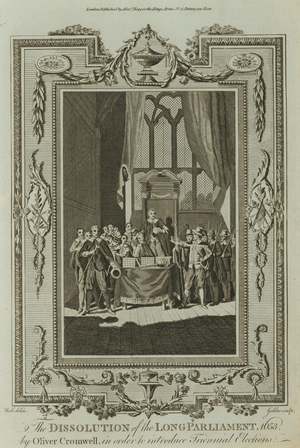 The dissolution of the Long Parliament 1653 by Oliver Cromwell (engraving)