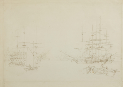 Design for a Painting of Devonport (pen & ink & pencil on paper)