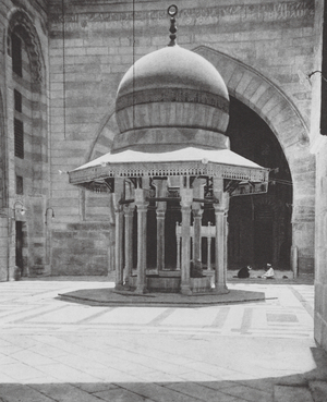 Egypt: Cairo, Washing fountain in Barkuk in-town (b/w photo)