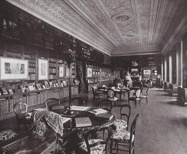 Stowe House, Buckinghamshire, England: The Library (b/w photo)