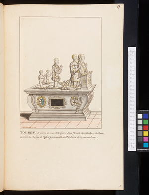 Monuments and epitaphs in the churches of Brie, c.1700 (drawing)