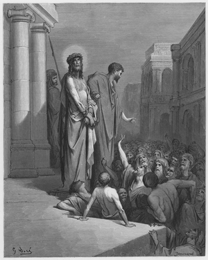Gustave Dore Bible: Christ presented to the people (engraving)