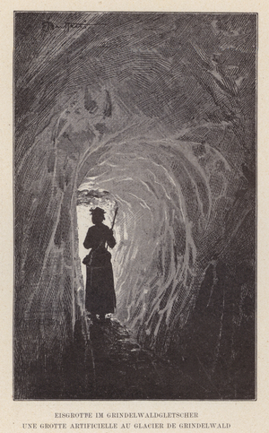Eisgrotte im Grindelwaldgletscher, Une Grotte Artificielle au Glacier de Grindelwald (engraving)
