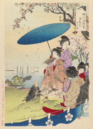Geisha in Springtime, 1892 (woodblock print)