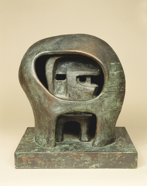 Helmet Head, No.3, c.1960 (bronze with green patina)