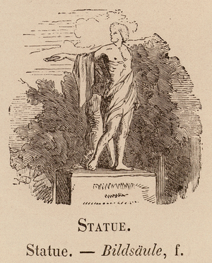 Le Vocabulaire Illustre: Statue; Bildsaule (engraving)