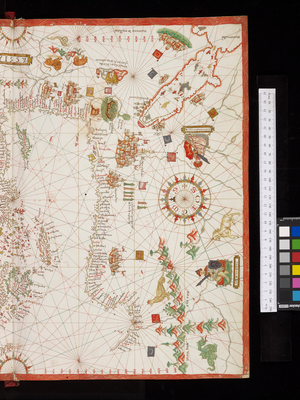 Portolan of the Mediterranean sea and part of the Atlantic, 1559 (ink on paper)