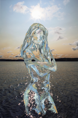 Lake Figure, 2019 (acrylic paint on archival pigment print)
