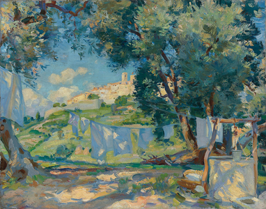 A Light Breeze, Biot, Provence,  (oil on canvas)