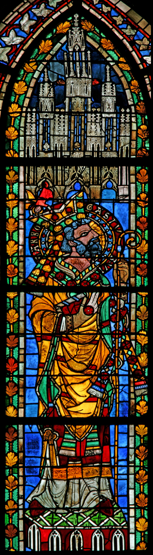 Window w205 depicting St Abrogastius (stained glass)