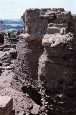 Walls of the Ptolemaic and Roman city on Elephantine Island in the Nile, Assuan, Egypt (photo)